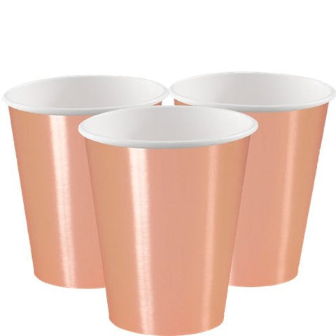 Rose Gold Paper Cups - 355ml