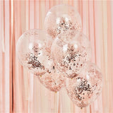 Rose Gold Shredded Confetti Balloons - 12" Latex
