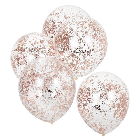 Rose Gold Shredded Confetti Balloons - 12" Latex