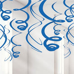 Royal Blue Hanging Swirls Decoration - 55cm