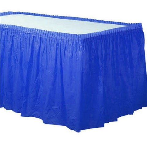 Royal Blue Plastic Tableskirt - 73cm x 4.2m