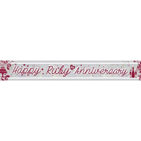 Ruby Anniversary Foil Banner