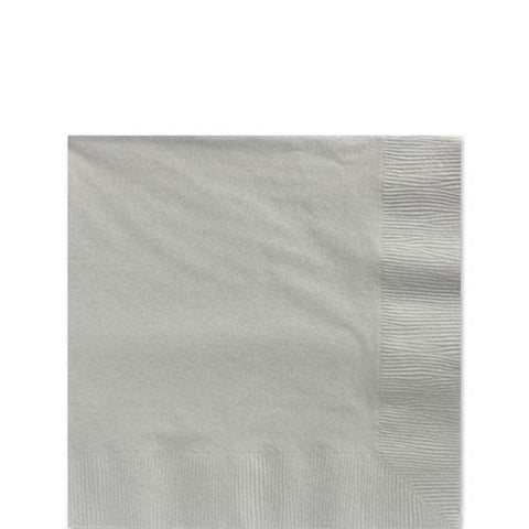 Silver Beverage Napkins - 25cm