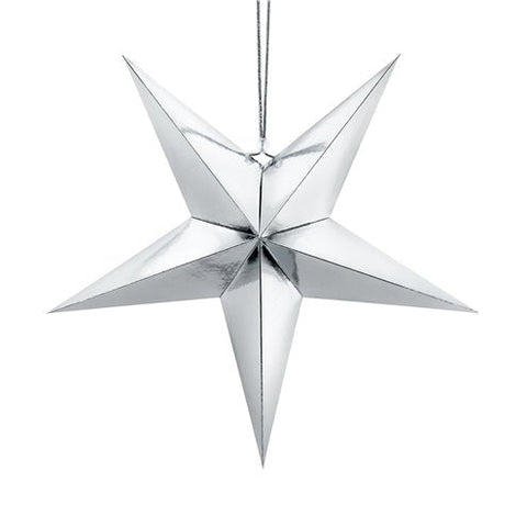 Silver Paper Star Decoration- 45cm