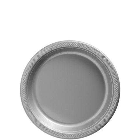 Silver Plastic Plates - 18cm