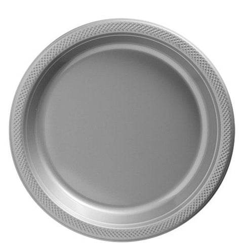 Silver Plastic Plates - 23cm