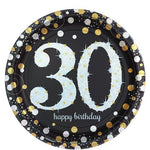 Sparkling Celebration Age 30 Paper Party Plates - 23cm