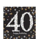 Sparkling Celebration Age 40 Lunch Napkins - 33cm