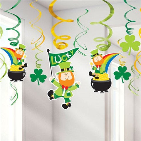 St Patrick's Day Hanging Swirls - 25cm