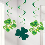 St Patrick's Day Shamrock Hanging Swirls - 66cm