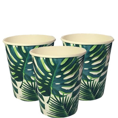 Tropical Fiesta Palm Paper Cups - 250ml
