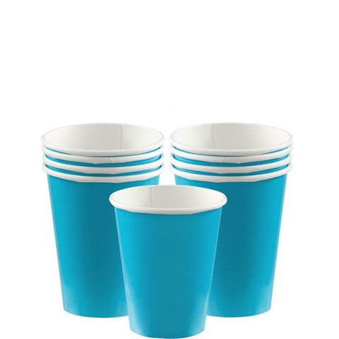 Turquoise Paper Party Cups - 266ml