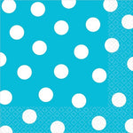 Turquoise Polka Dot Napkins - 33cm