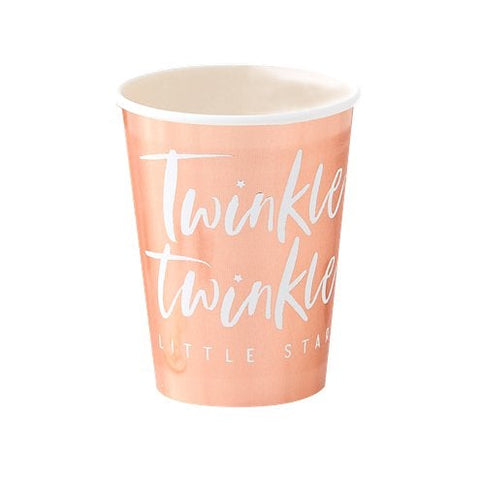 Twinkle Twinkle Rose Gold Paper Cups - 266ml