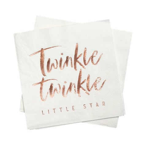 Twinkle Twinkle Rose Gold Paper Napkins - 33cm
