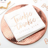 Twinkle Twinkle Rose Gold Paper Napkins - 33cm