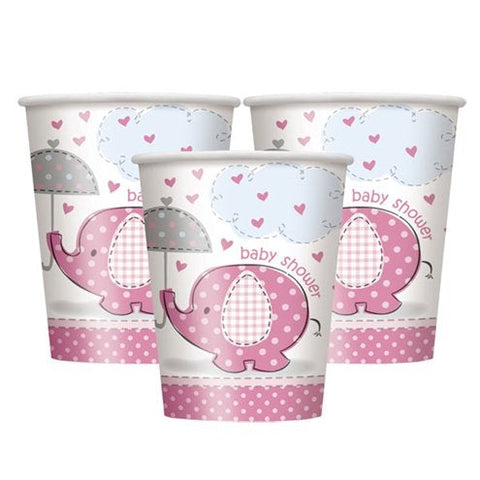 Umbrellaphants Pink Party Paper Cups 9oz