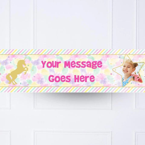 Unicorn Sparkle Personalised Party Banner