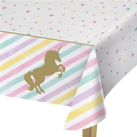 Unicorn Sparkle Plastic Tablecover - 1.3m x 2.6m