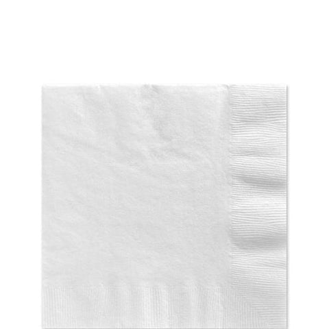 White Beverage Napkins - 25cm