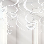 White Hanging Swirls Decoration - 55cm