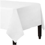 White Plastic Lined Paper Tablecover - 1.4m x 2.8m