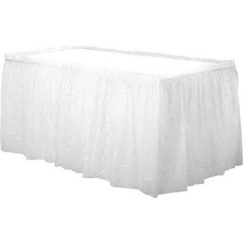 White Plastic Tableskirt - 73cm x 4.2m