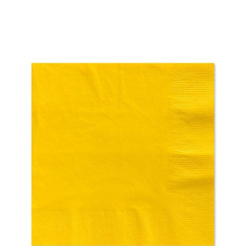 Yellow Beverage Napkins - 25cm