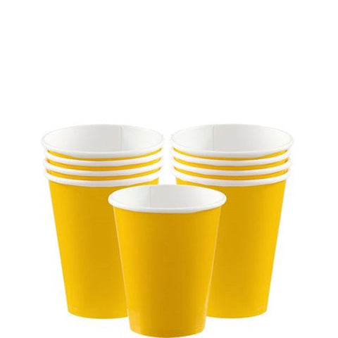 Yellow Paper Party Cups - 266ml