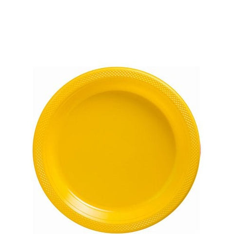 Yellow Plastic Plates - 18cm