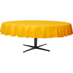 Yellow Round Tablecover - Plastic - 2.1m