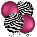 Zebra Round Foil Balloon Kit