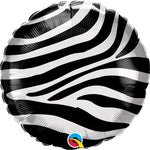 Zebra Round Foil Balloon Kit